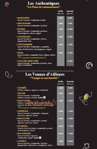 Tomi Pizza — carte page 4