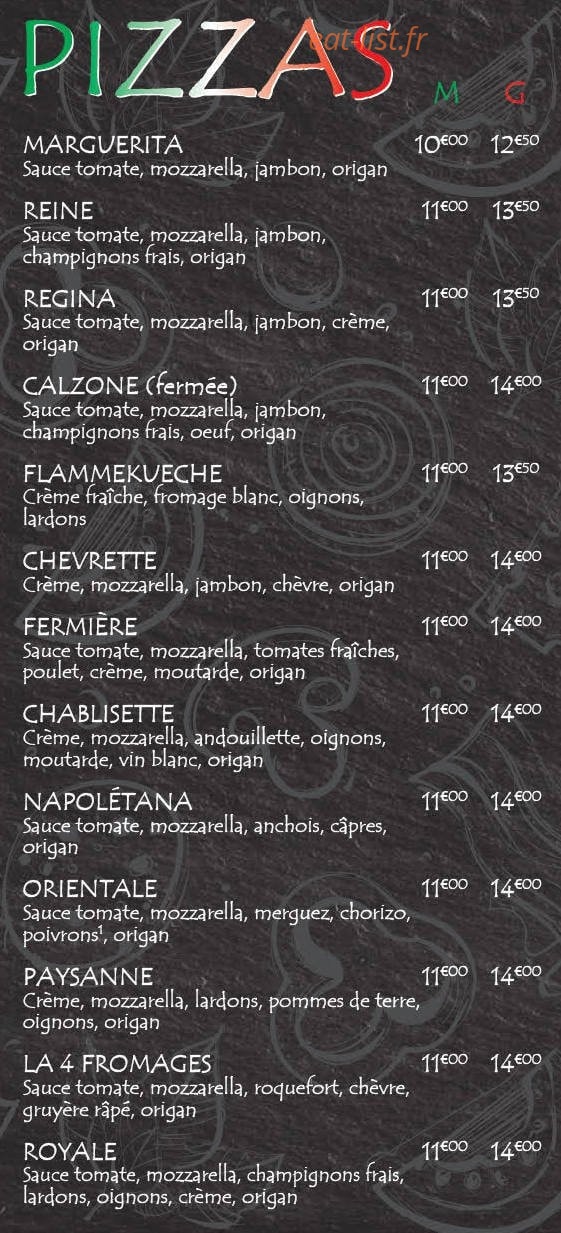 Tony Pizza — carte page 2