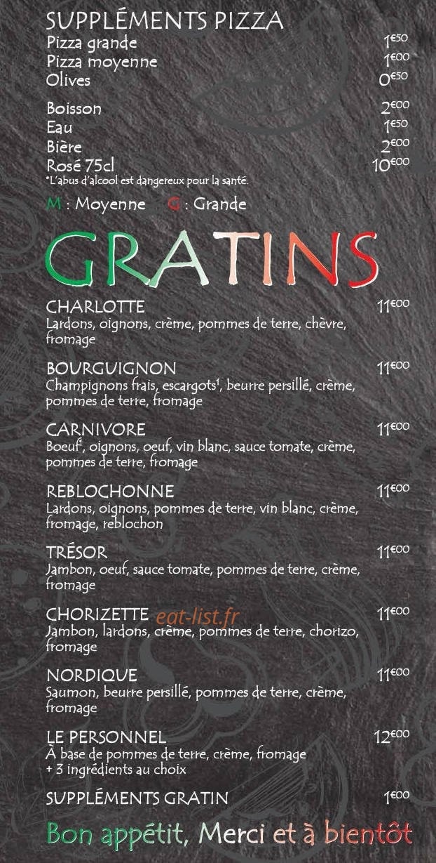 Tony Pizza — carte page 4