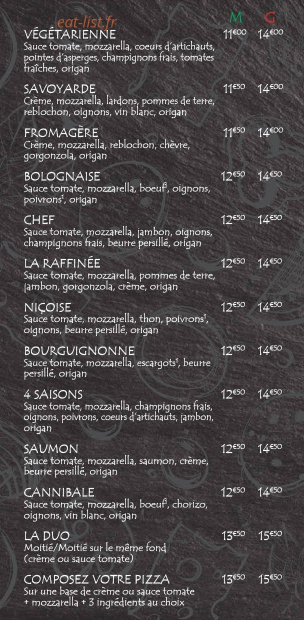 Tony Pizza — carte page 3