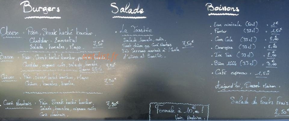 Trailer burger — carte page 1