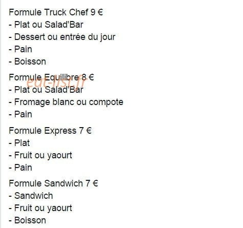 Truck Chef — carte page 1