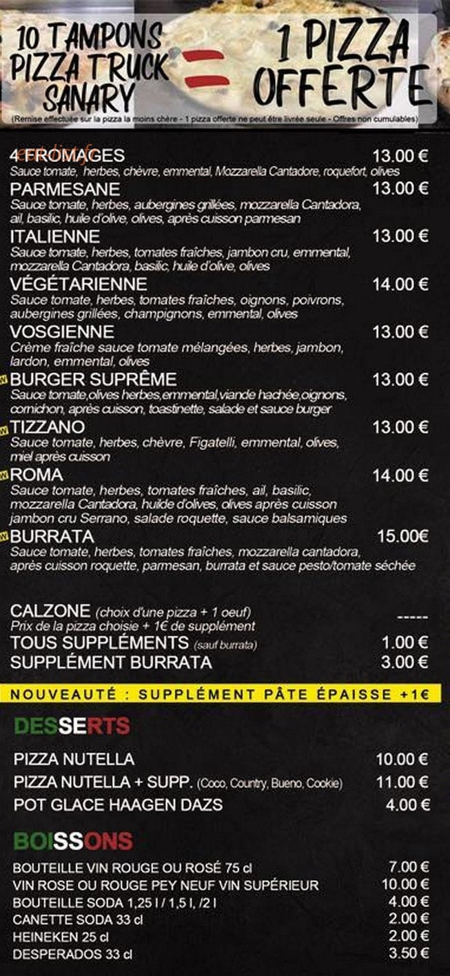 Truck Pizza — carte page 3