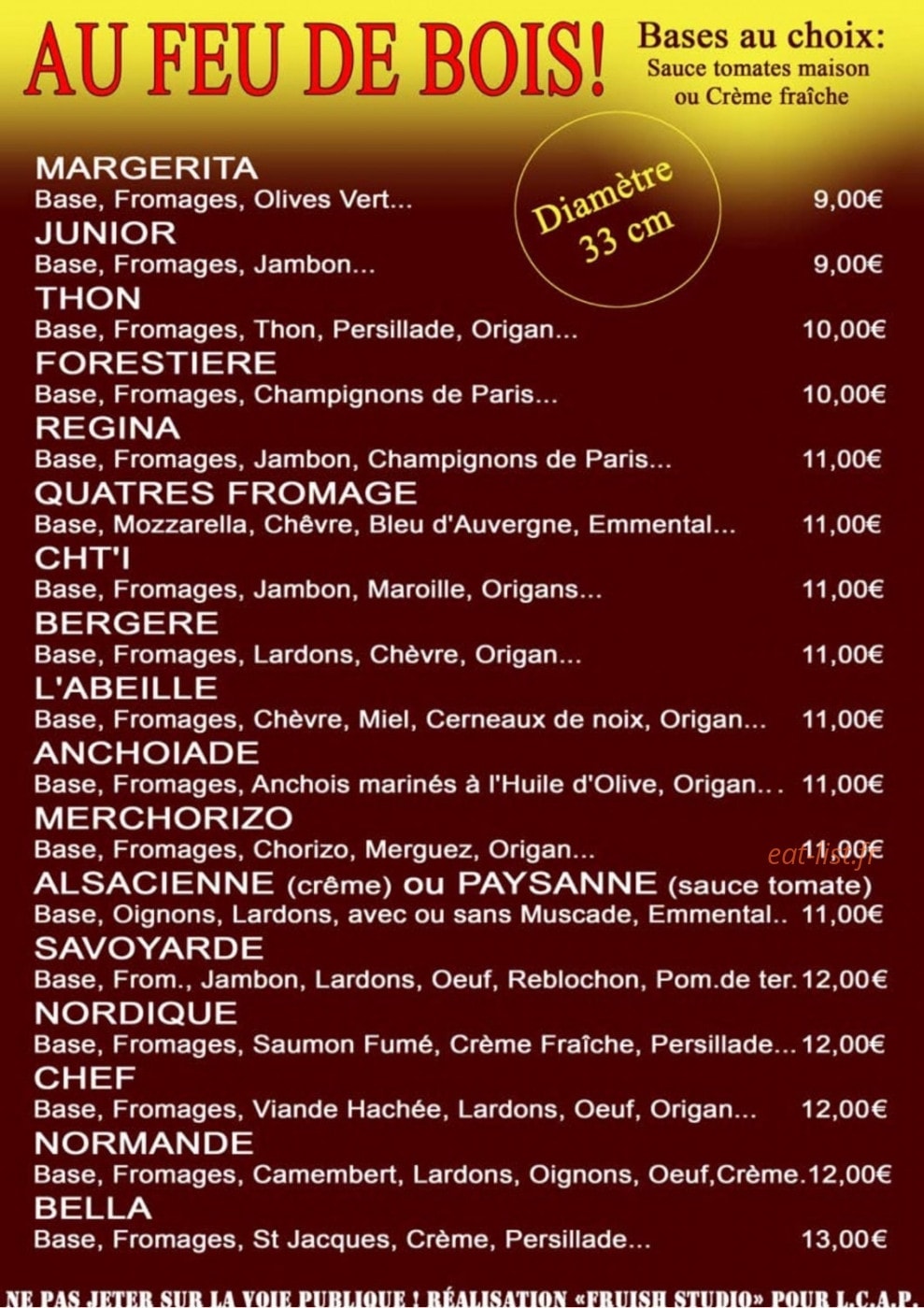 Une Pizza Dans Ma Ville — carte page 1