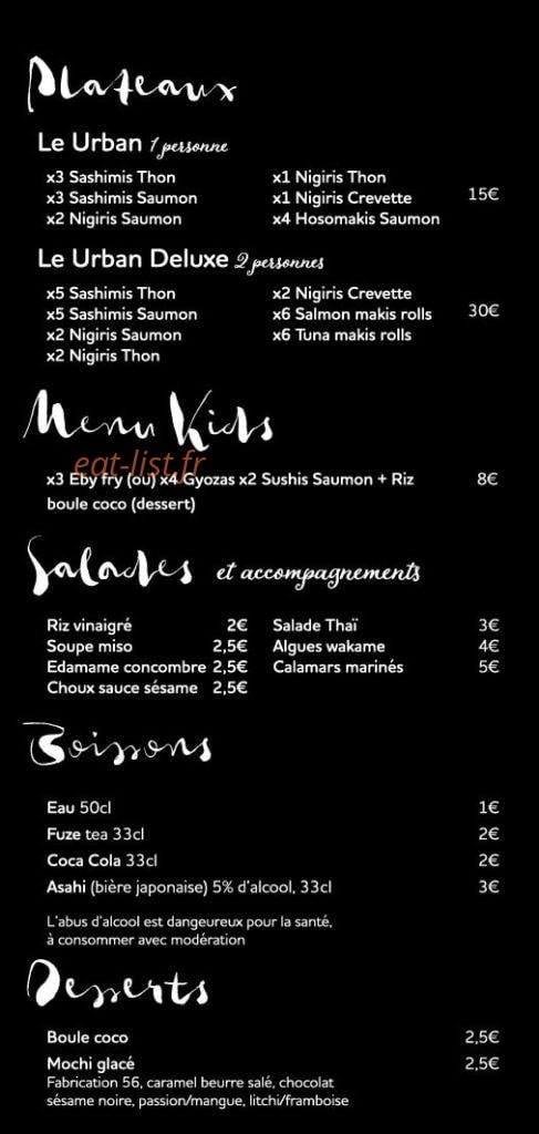 Urban Sushi Truck — carte page 6