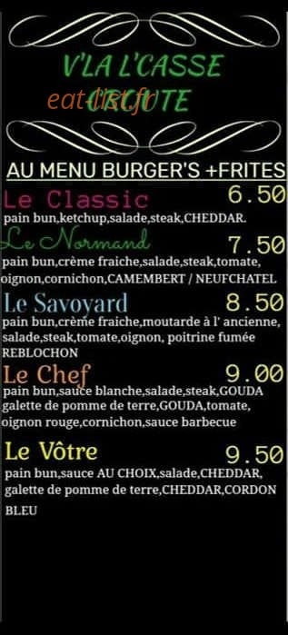 V'La L'Casse Croute — carte page 2