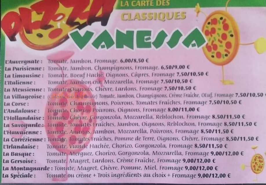 Vanessa — carte page 1