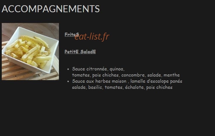 Végalicious — carte page 1