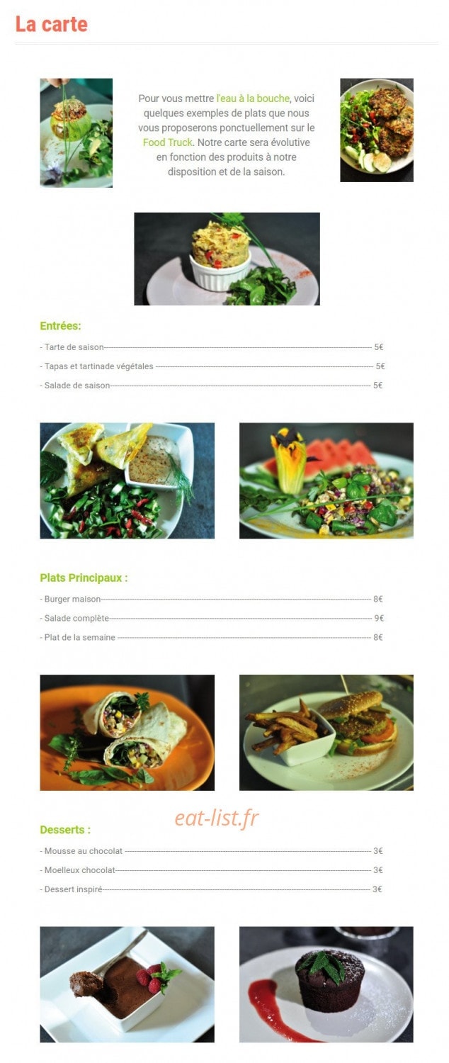 Vegan's Food Truck — carte page 1