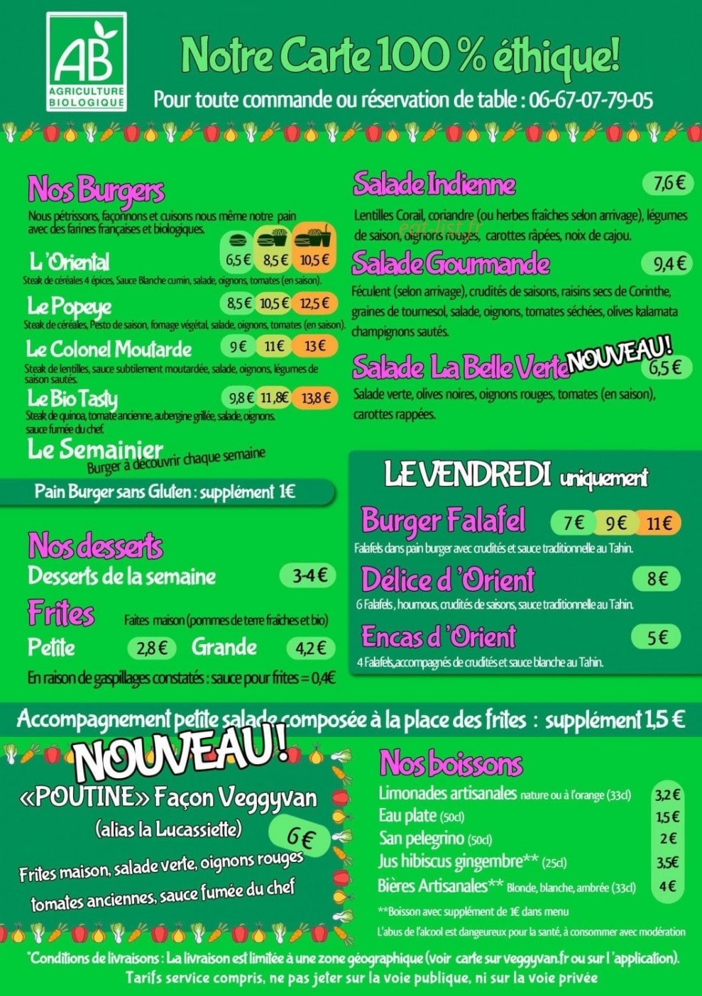 Veggy Van — carte page 1