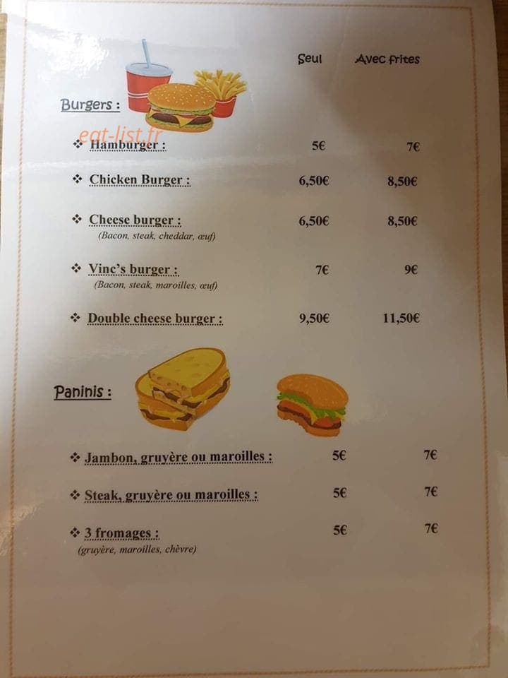 Vinc's frites — carte page 3