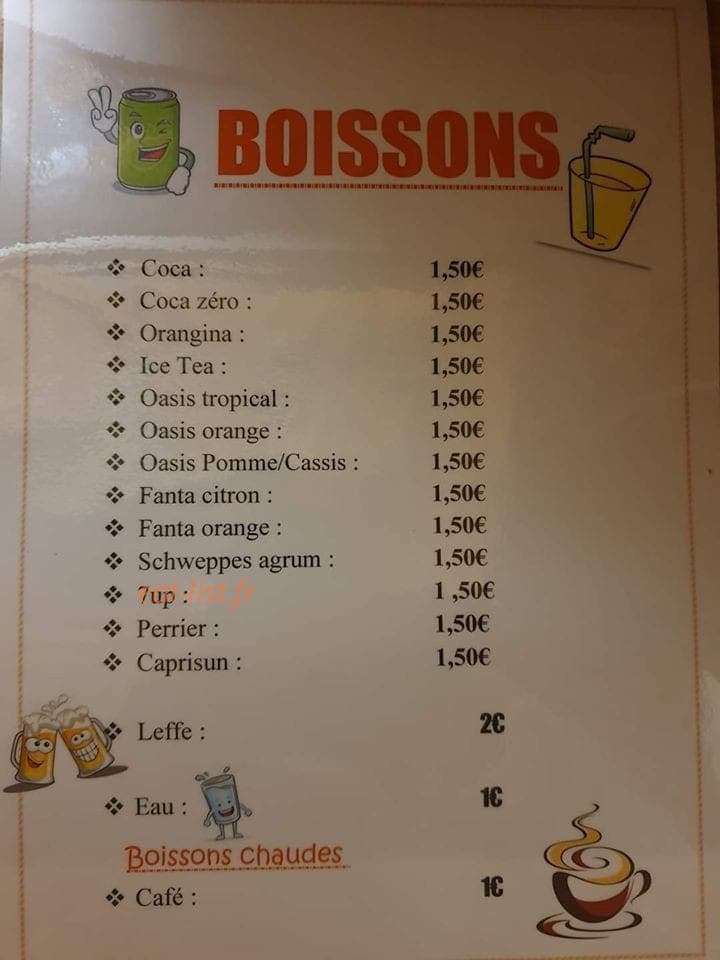 Vinc's frites — carte page 1