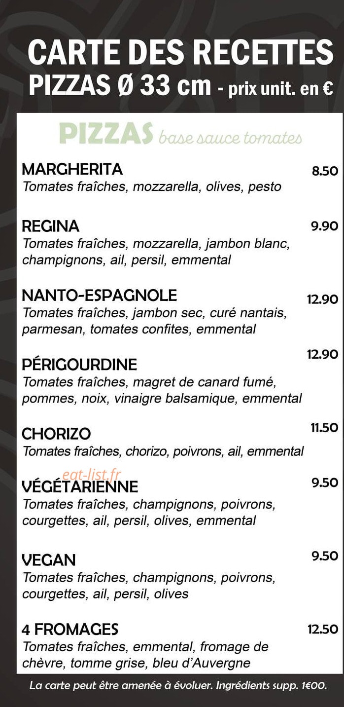 Vroom Pizza — carte page 2