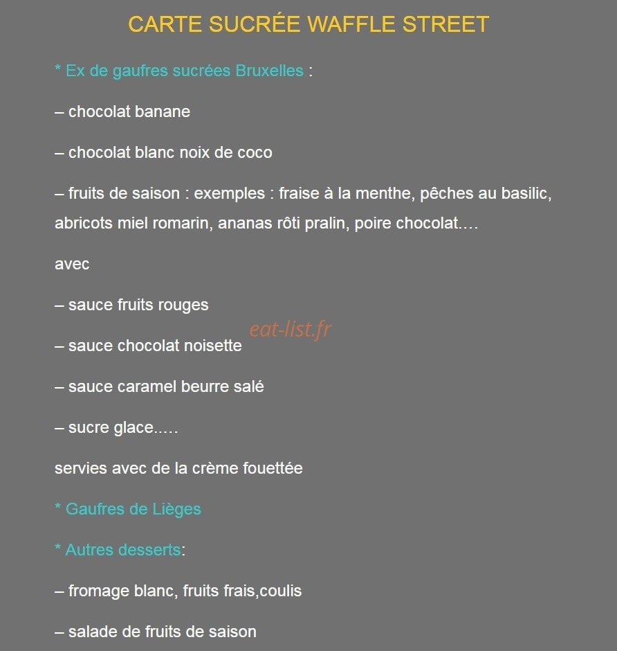 Waffle Street — carte page 2