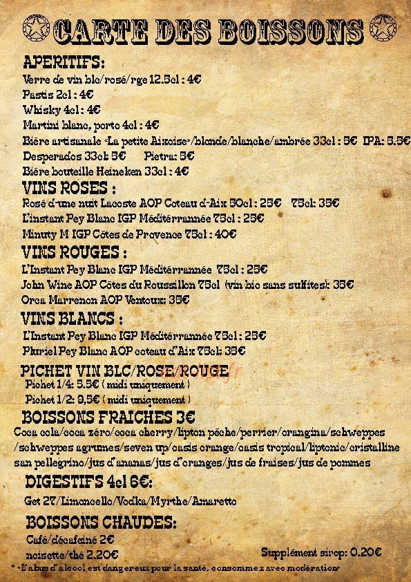 Wanted Burger — carte page 2