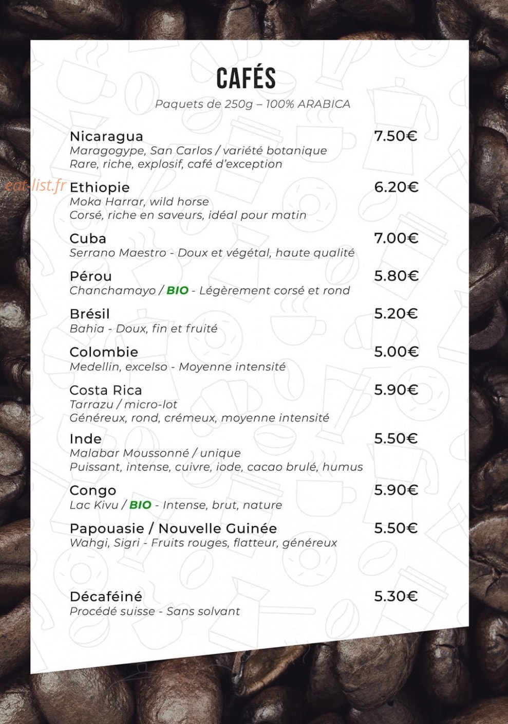 Wellca Coffee — carte page 2