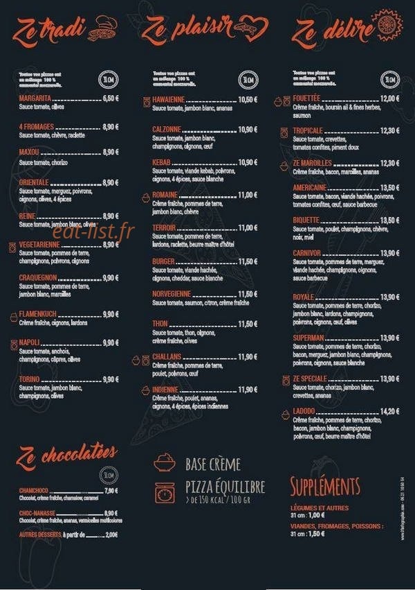 Ze pizza — carte page 2