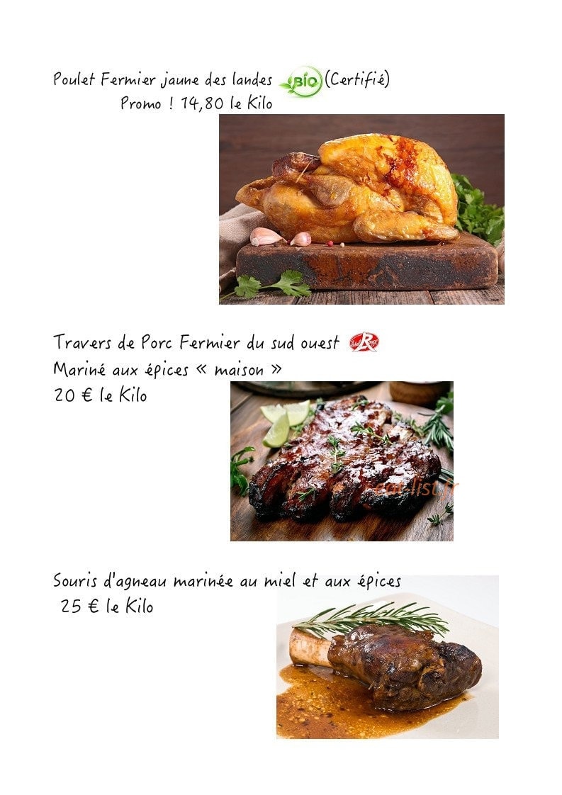 Carte et menu de ZE Rotisserie à Douvaine — Viandes rotis