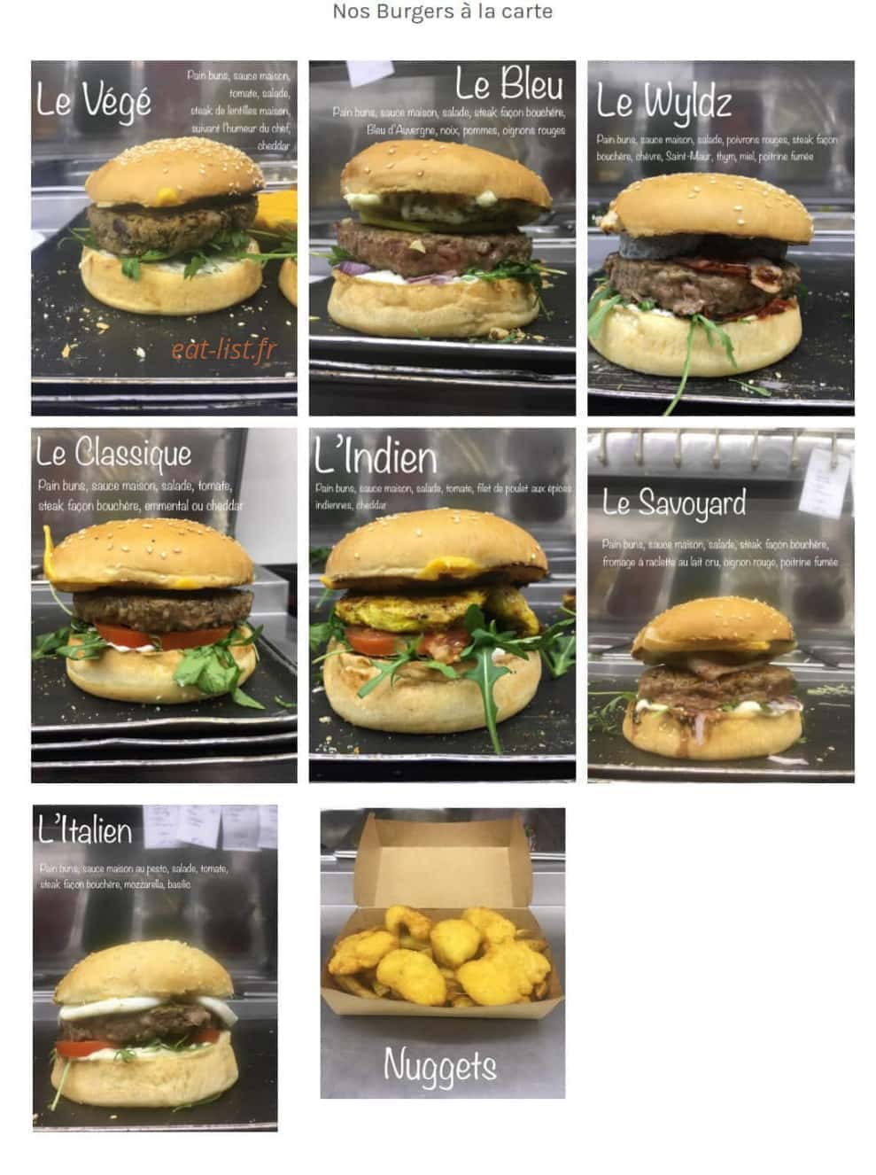 ZIto burger — carte page 1