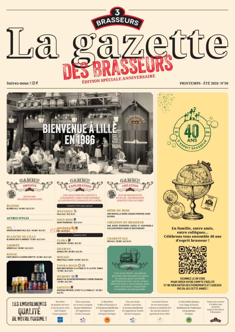 Les 3 Brasseurs — carte page 1