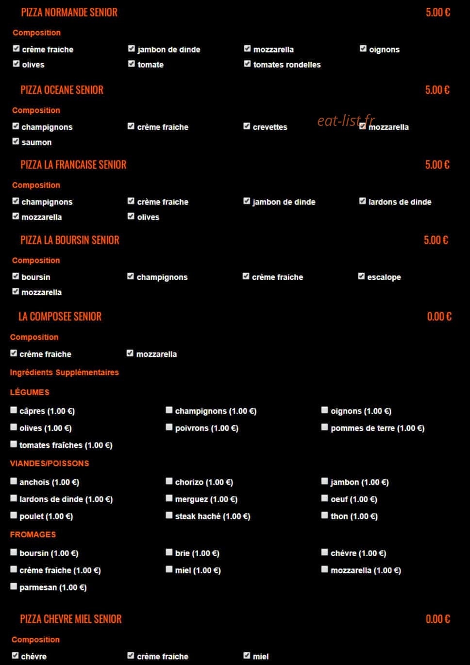 7 pizza — carte page 4