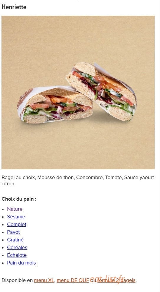 Bagelstein — carte page 5