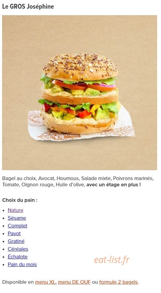 Bagelstein — carte page 2