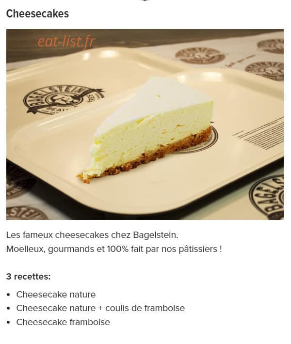 Bagelstein — carte page 24