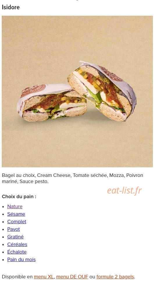 Bagelstein — carte page 3