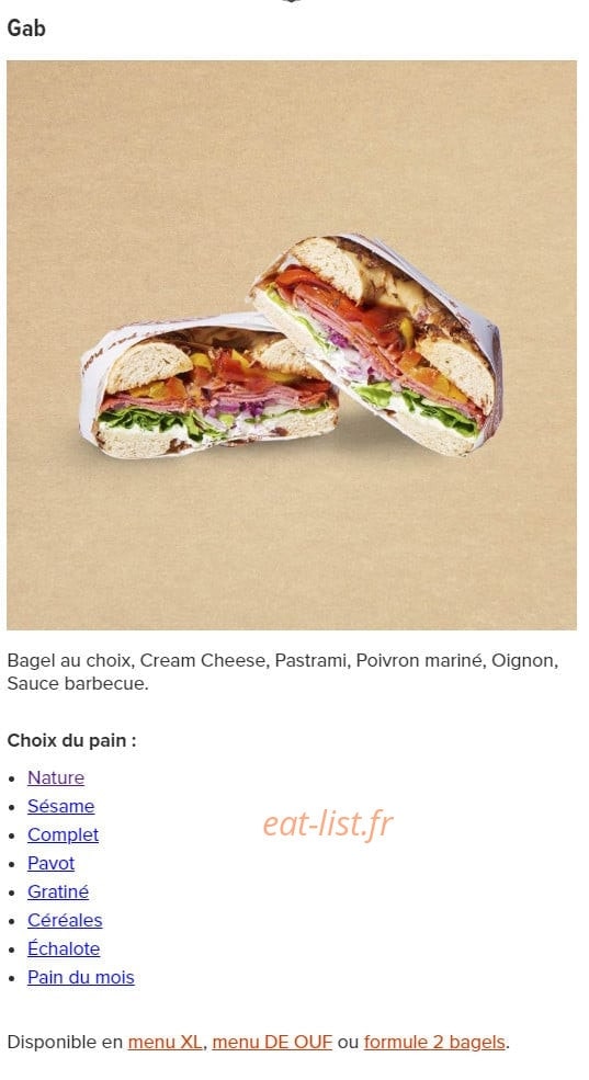Bagelstein — carte page 11