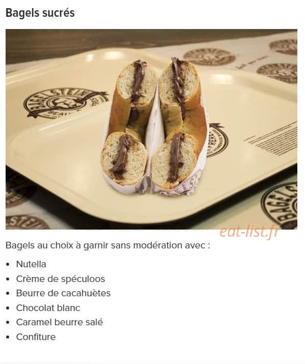 Bagelstein — carte page 28