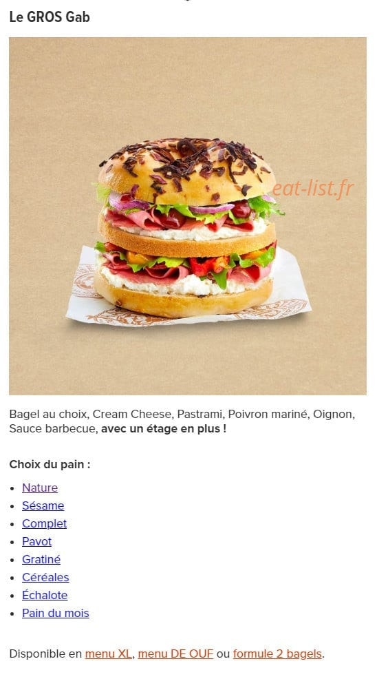 Bagelstein — carte page 12