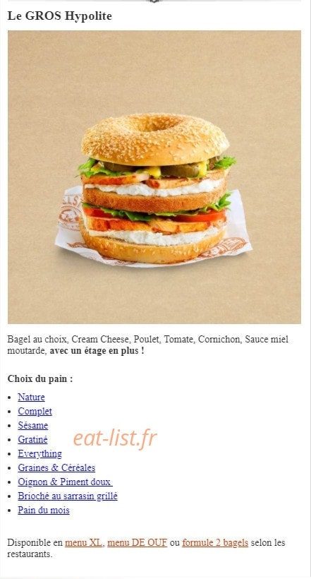 Bagelstein — carte page 8