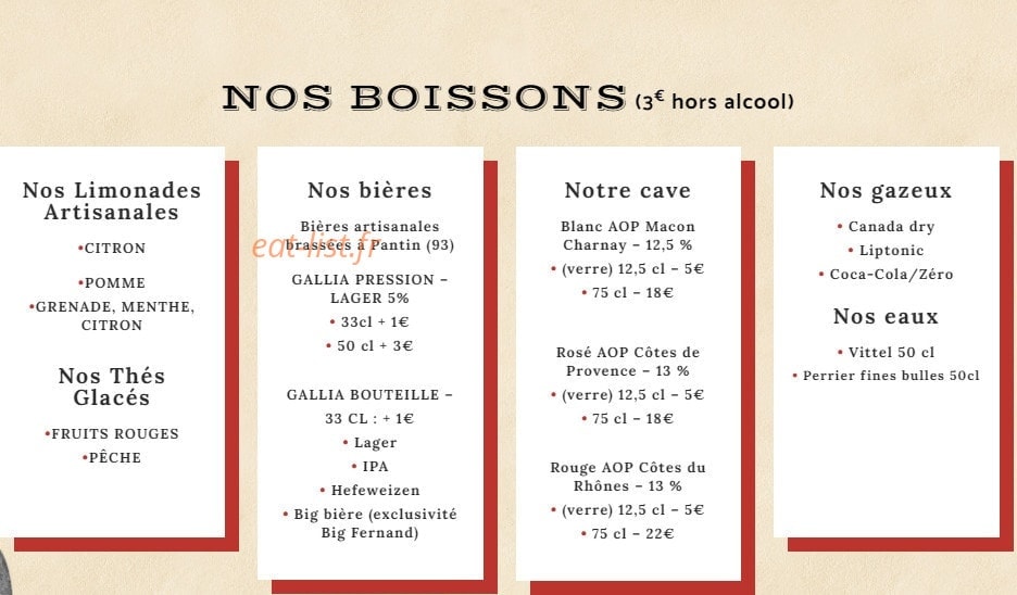 Big Fernand — carte page 4