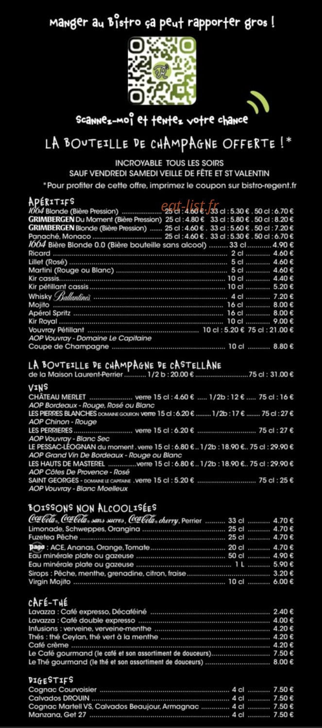 Bistro Régent — carte page 2