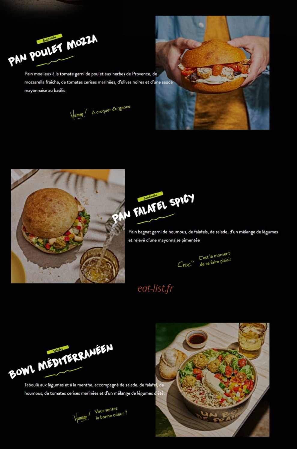 Ange boulangerie — carte page 1
