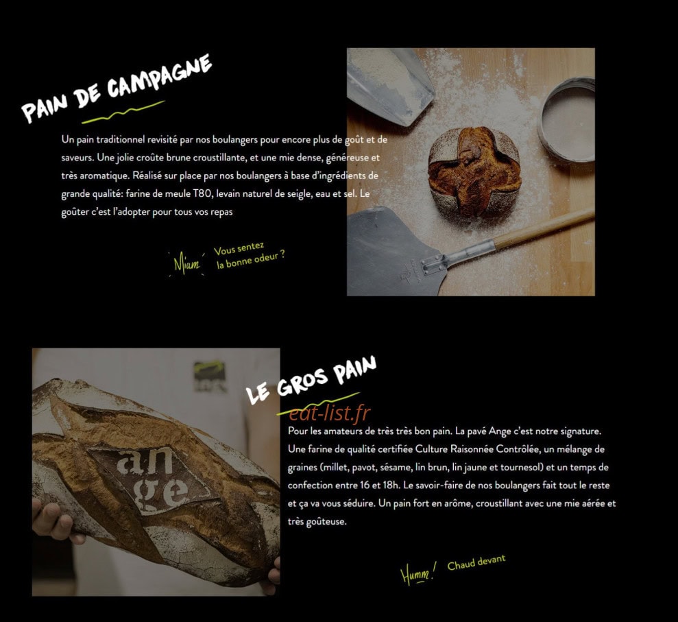 Ange boulangerie — carte page 5