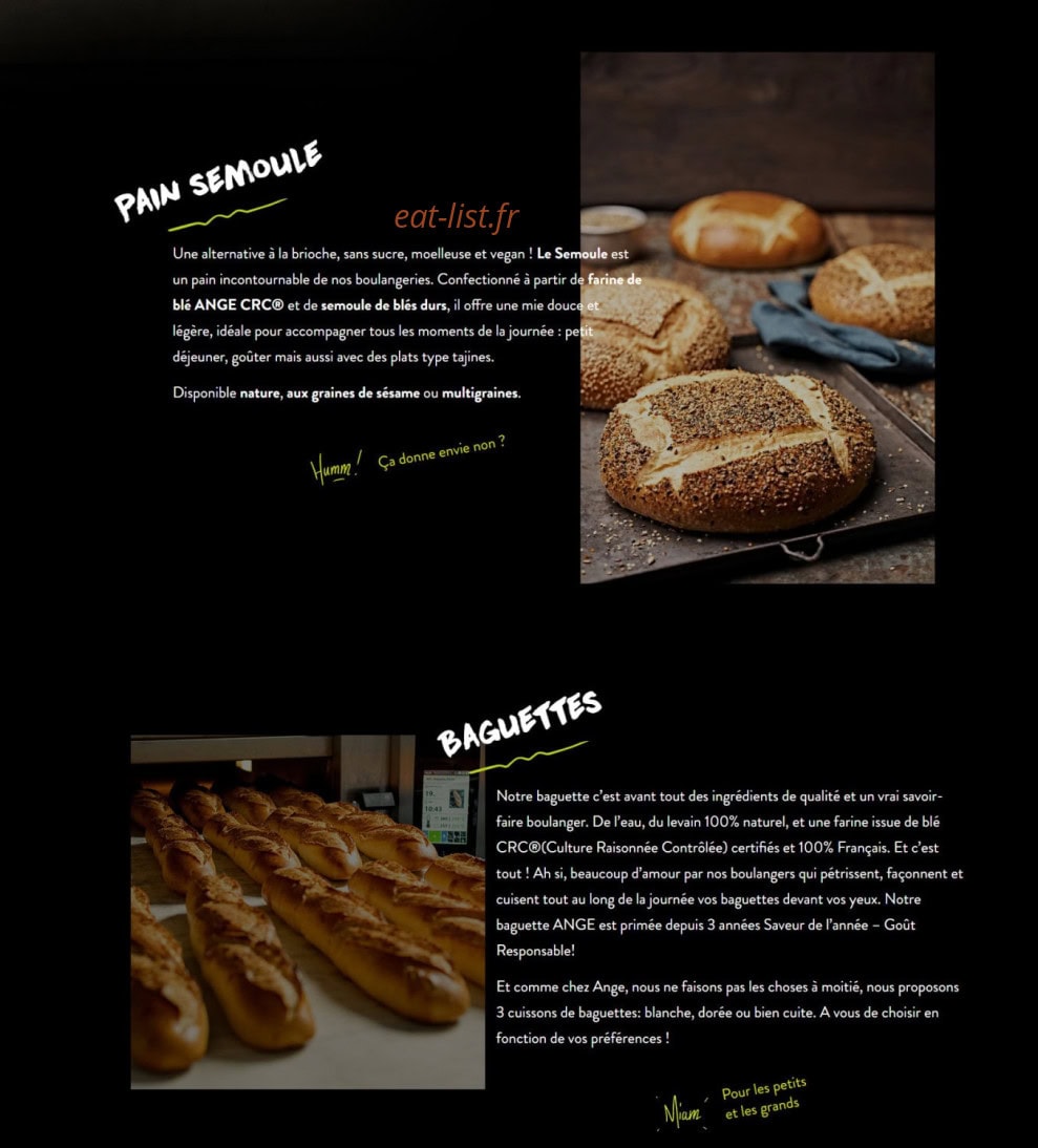Ange boulangerie — carte page 3