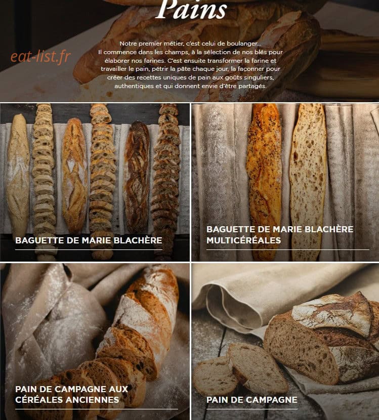 Boulangerie Marie Blachère — carte page 1