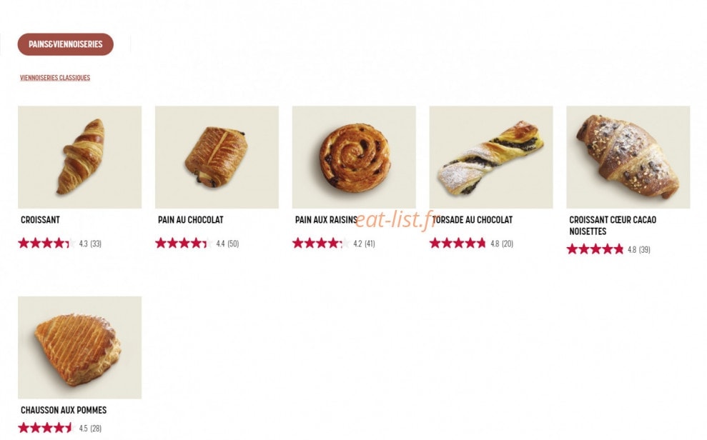 Brioche Dorée — carte page 9