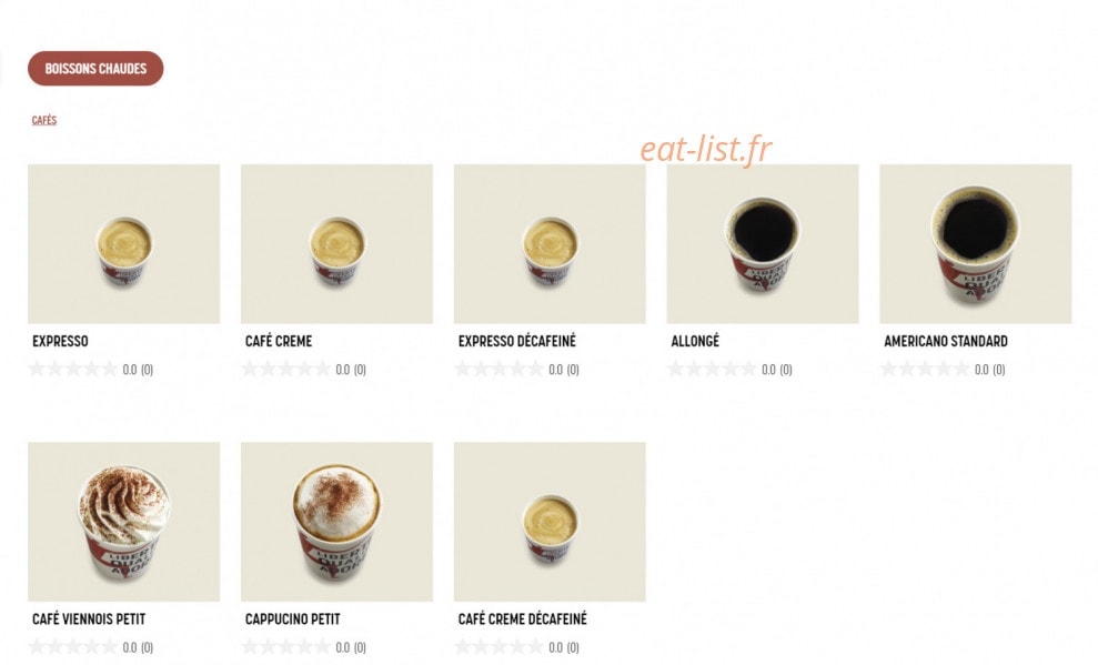 Brioche Dorée — carte page 16