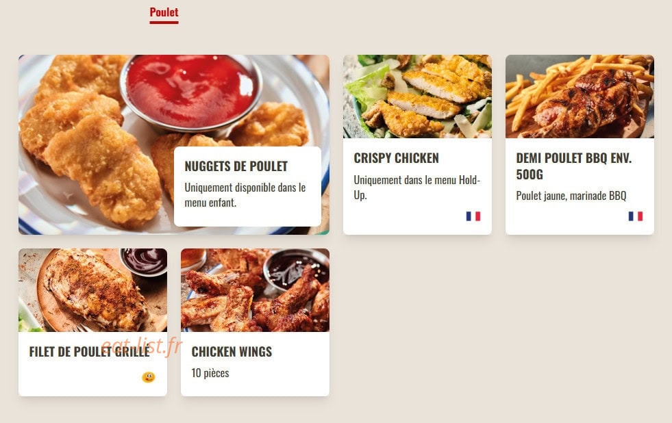 Buffalo Grill — carte page 11