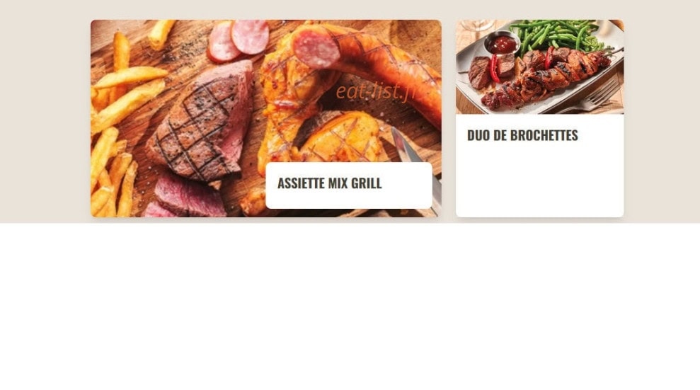 Buffalo Grill — carte page 8