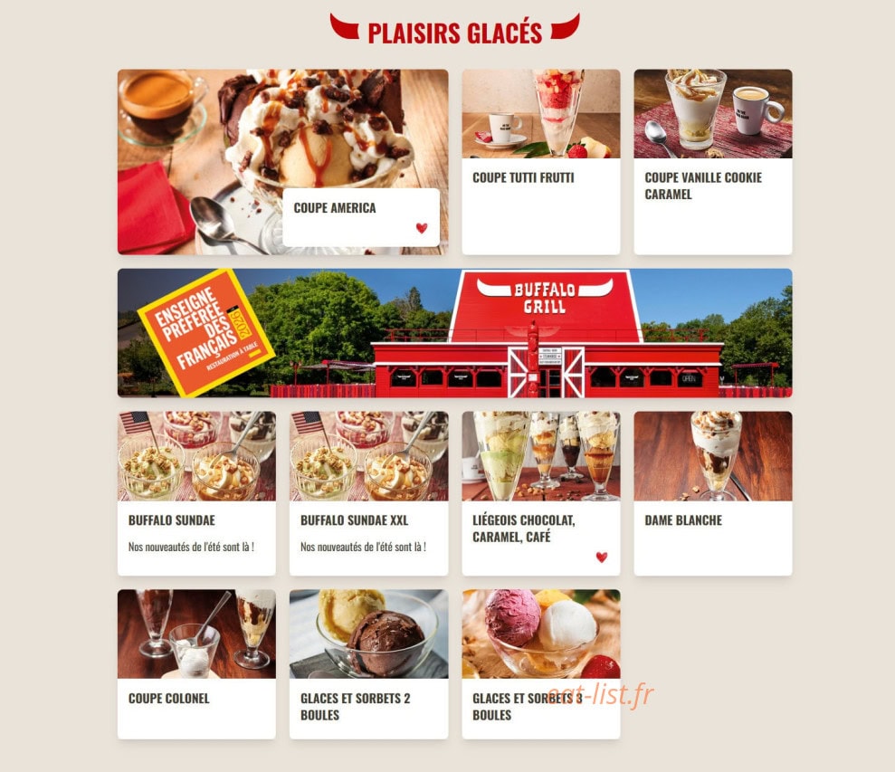 Buffalo Grill — carte page 15