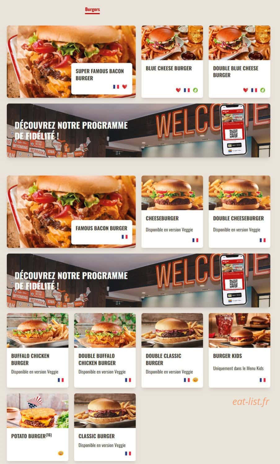 Buffalo Grill — carte page 7
