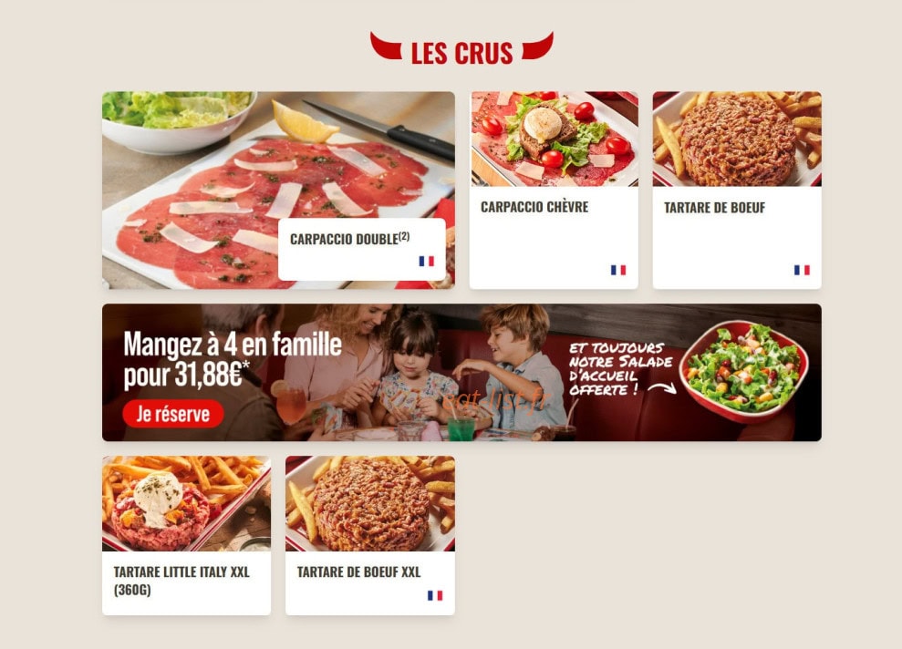 Buffalo Grill — carte page 7