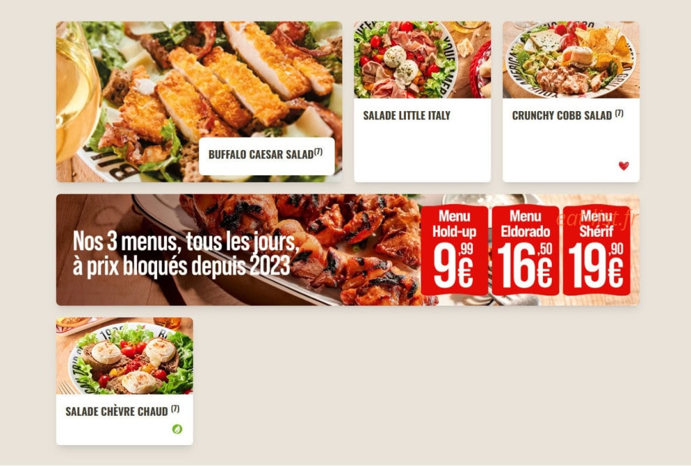 Buffalo Grill — carte page 12