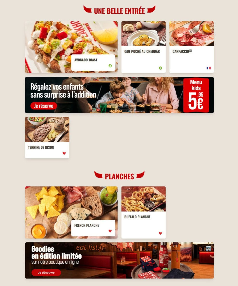 Buffalo Grill — carte page 3