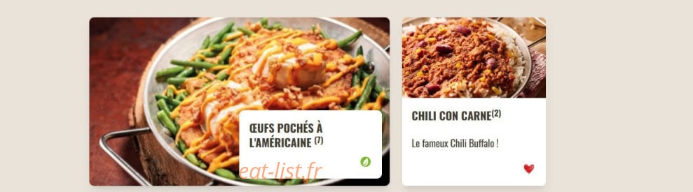 Buffalo Grill — carte page 10