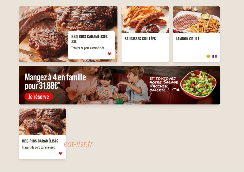 Buffalo Grill — carte page 13